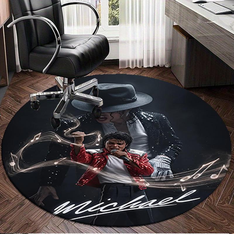 1PC Michael Hat Round Rug, Non-slip Chair Mat, Home Decor, Circle Carpet Perfect for Office, Bedroom, Living Room,Christmas gift