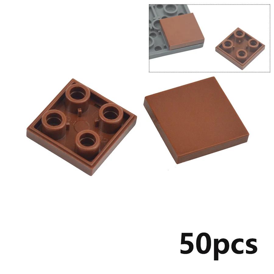 50Pcs Smooth 2X2 Inverted Building Blocks DIY enlighten Flat Tile Brick Educational Toys Assembles Particles Compatible 11203