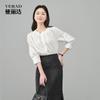 French Style Artistic Style Seven Quarter Sleeved Shirt for Women