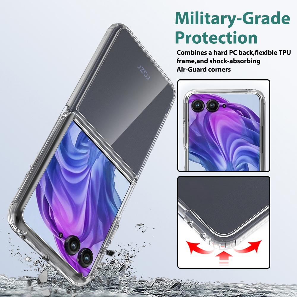 For Motorola Razr 60 Pro 5G Clear Phone Case TPU+Acrylic Shockproof Phone Back Cover