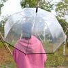 Creative Simplicity Long Handled Umbrella 8 Bone Transparent Umbrella Automatic Windproof Curved Handle Straight Rod Umbrella