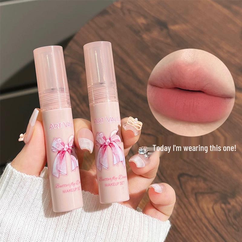 Butterfly Dance Color Box: Blush Necklace & Matte Lip Gloss Four-Piece Set