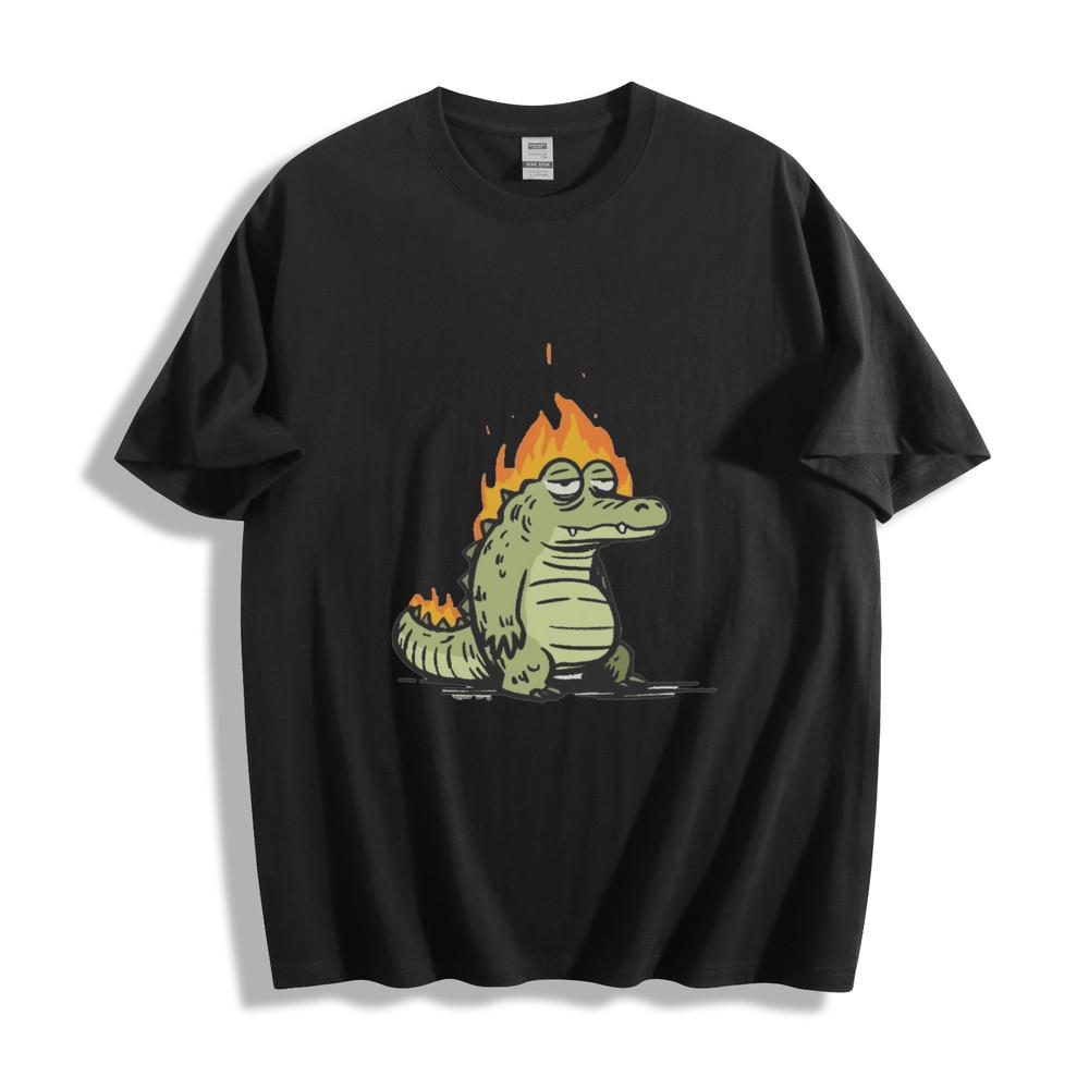 

Flaming Chill Croc T-Shirt - Cool Alligator Unisex Tee XL