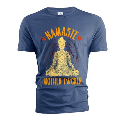 Męska koszulka Namaste z zabawnym nadrukiem, obraźliwe koszulki z żartami, koszulki z Buddą, buddyjskie koszulki do jogi