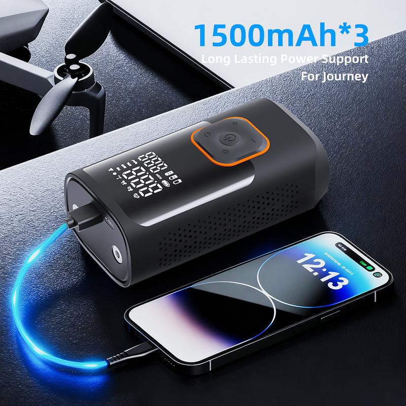 YIJU Rechargeable Tire Inflator Digital Cordless Car Tyre Inflator For Motocycle Bicycle Balls Portable Compressor Air Pump