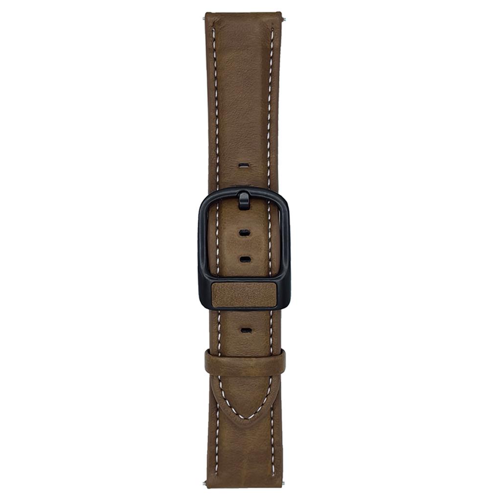 For Samsung Galaxy Watch7 44mm/40mm Watch Band 20mm Crazy Horse Texture Waist Pack Buckle Leather Wrist Strap