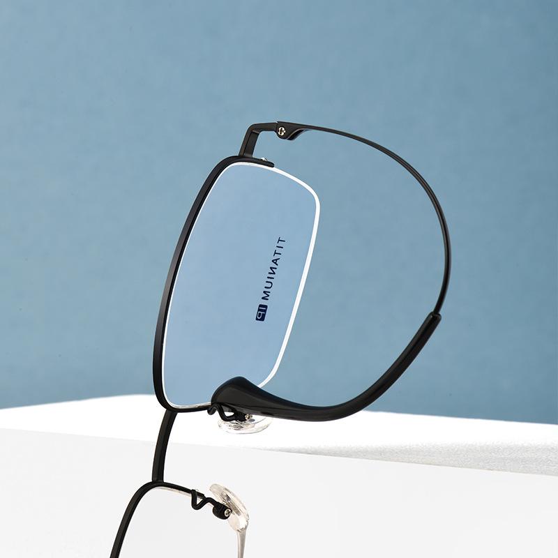 Ultra-light Men's Half-Frame Titanium Business Glasses