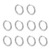 10Pcs Boucle d'oreille Femme Homme Punk Hiphop Cadeaux Acier Inoxydable Résistant aux Allergies Boucle d'oreille Anneau Huggie Piercing Oreille Homme