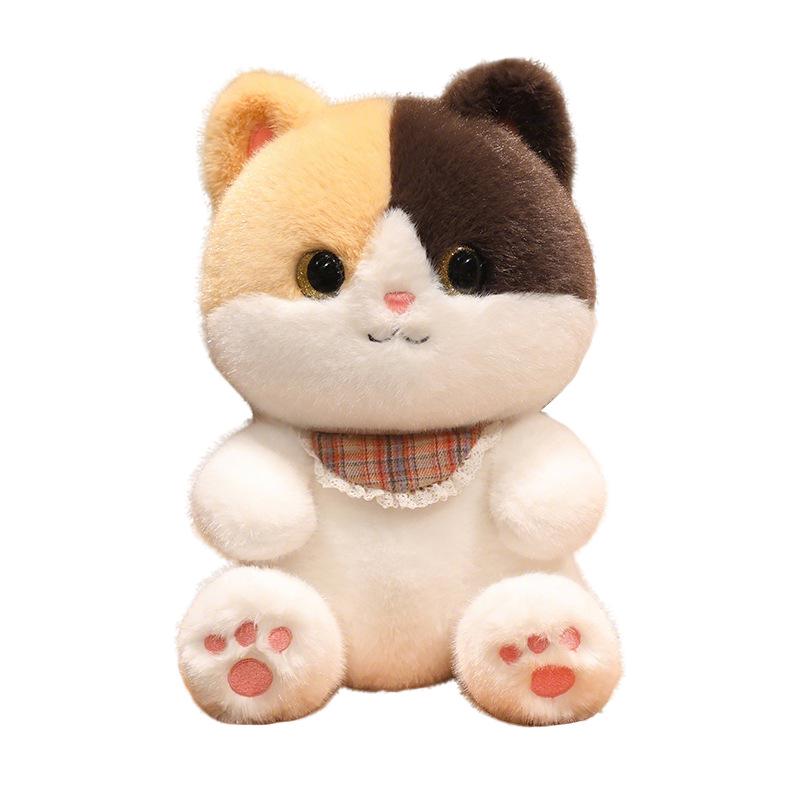 Cute Black Cat & Calico Cat Plush Dolls - Children's Gift & Desk Companion