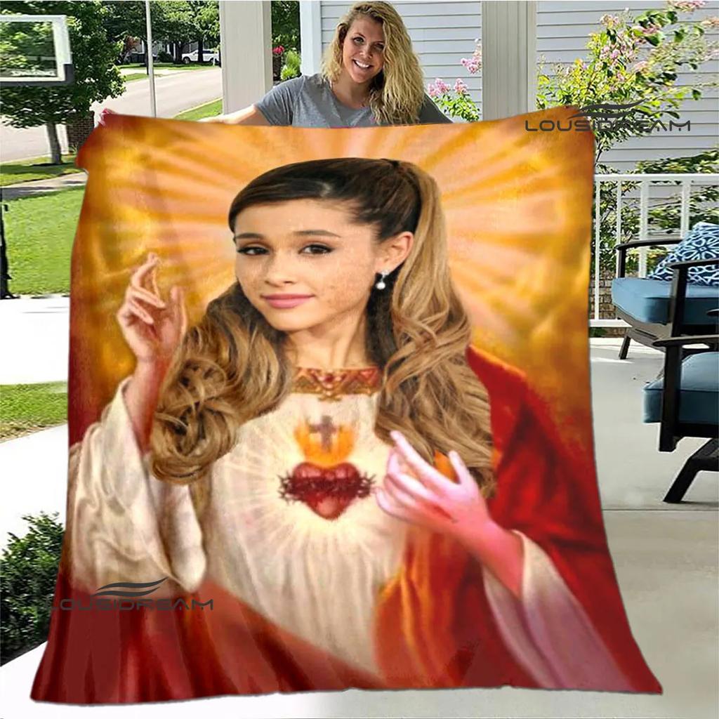 Singer Ariana grande printed blanket Flange Warm blanket soft and comfortable blankets bed linings cubre cama birthday gift