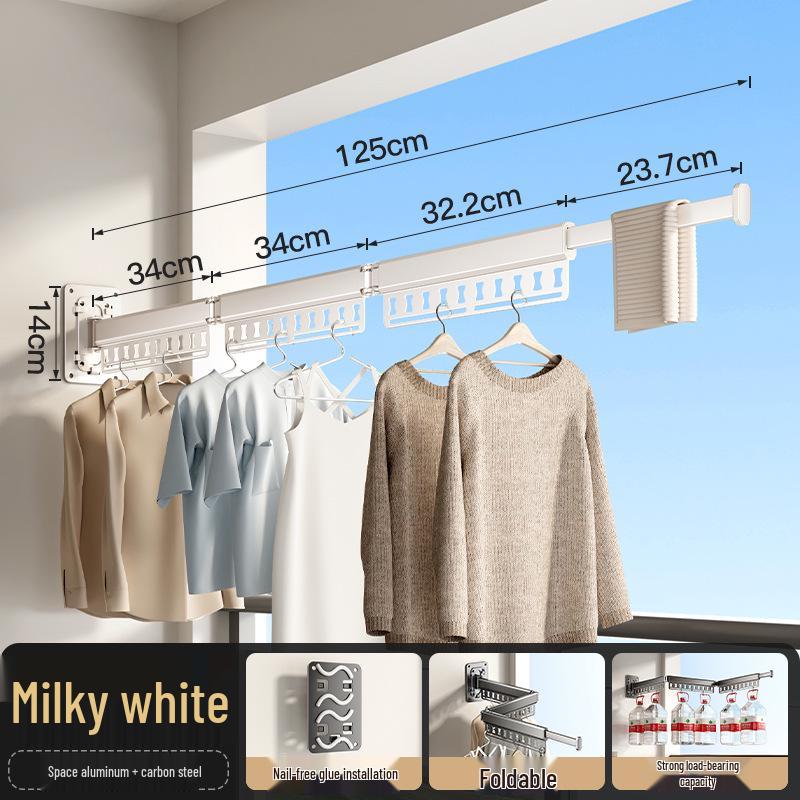 Invisible Retractable Folding Clothes Drying Rack for Indoor/Outdoor Use