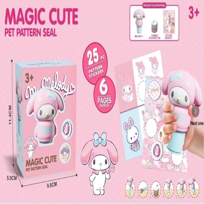 Cartoon Dinosaur Stamp Sticker Magic Waterproof Stickers Stamp Seal Sticker Teacher Stamp For Kindergarten Kids Montessori Toys