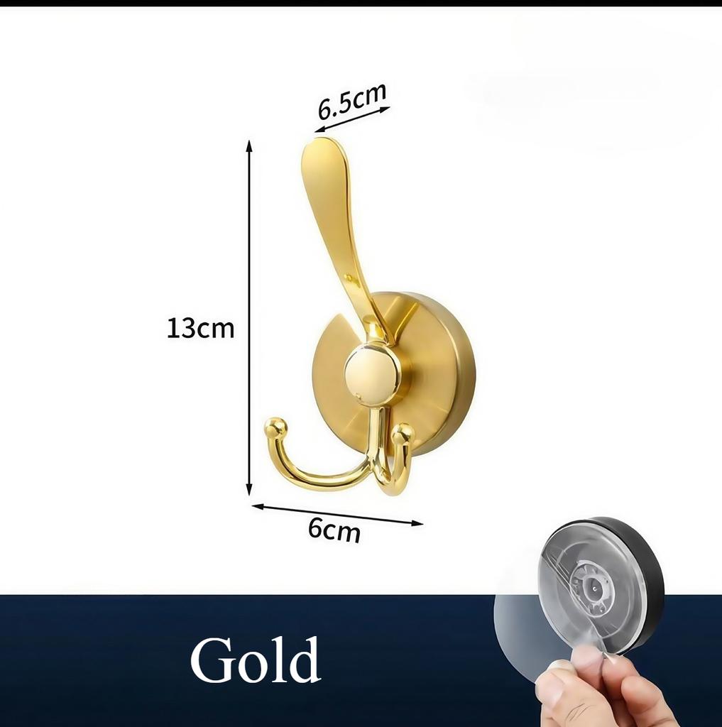 1pcs Stainless Steel Suction Cup Hook Waterproof Wall Mount Hooks Punch-free Reusable Kitchen Bathroom Wall Hanger Towel Clothes