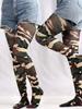 Damen-Strumpfhose mit Graffiti-Print, Camouflage-Gitter, nahtlos, sexy, dehnbar, lange Socken, mehrfarbige Strümpfe