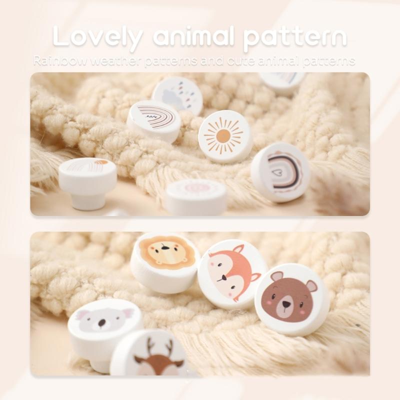Attractive Animal Shape Round Wooden Drawer Handle Multifunctional Cabinet Pull