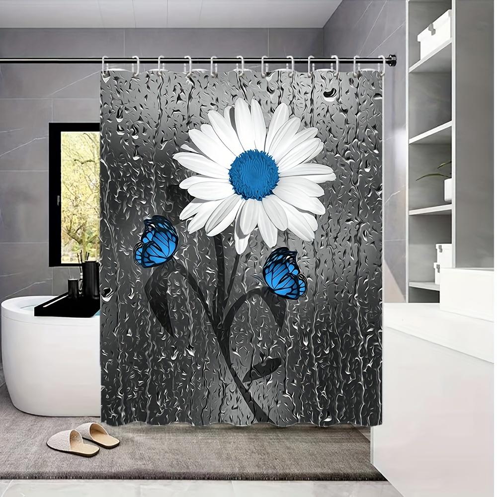 Easy Clean Shower Curtain With Hooks Mildew Resistant For Home And Commercial Use