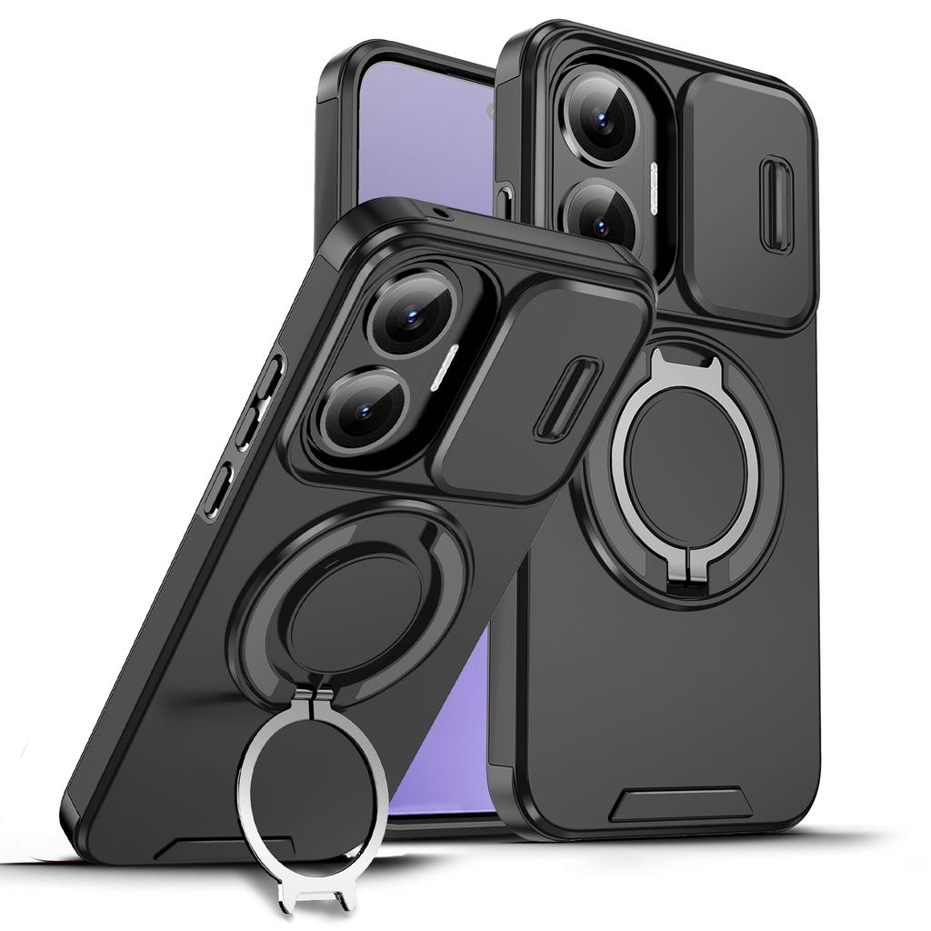 For Mi POCO X7 Pro Slide Camera Protection Magnetic Stand Phone Case for Mi Poco X6 Pro F7 Ultra C75 Defender Cover