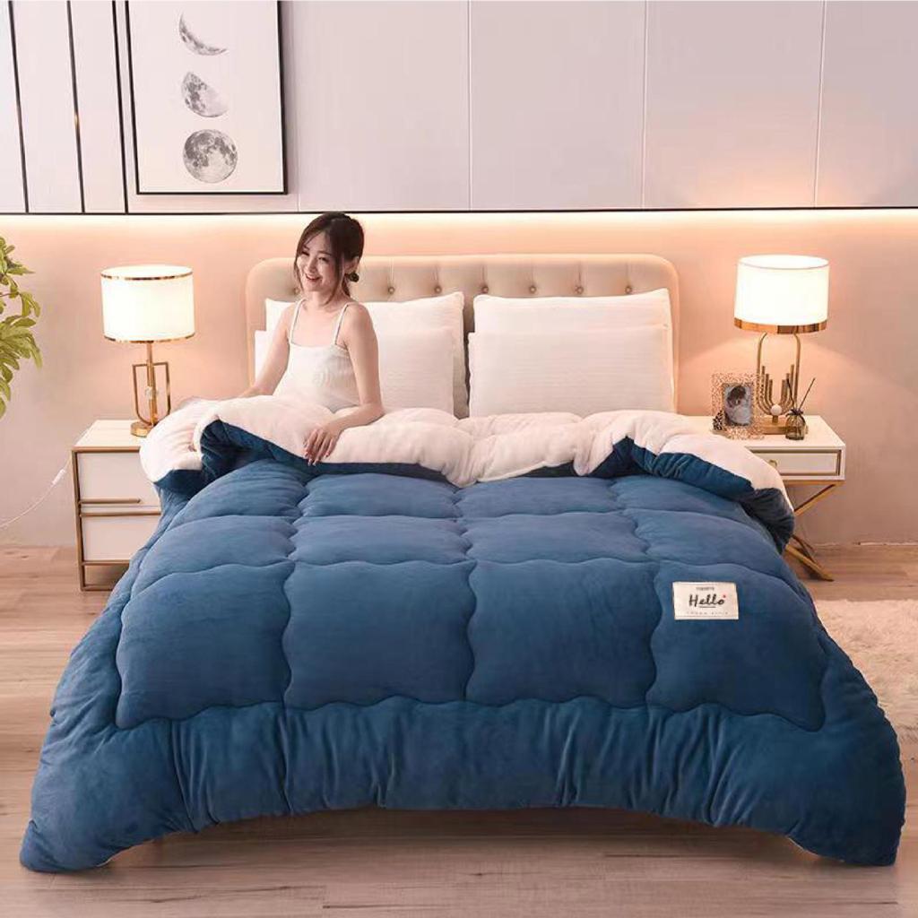 Plush Velvet Lambswool Blanket - Thickened Snowflake Quilt for Winter and Spring