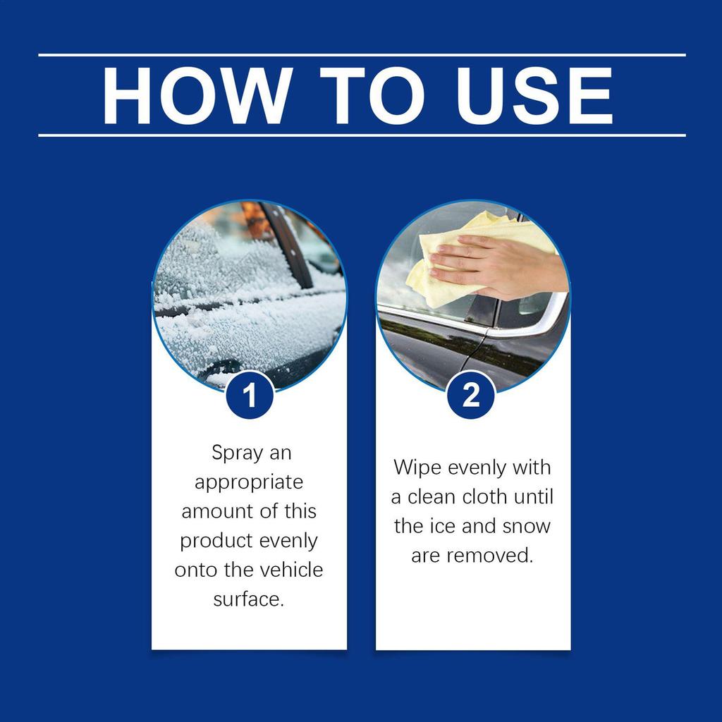 Windshield Deicer Spray Auto Ice Melting Agent Auto Snow Melting Spray For Drivers Trucks RVs SUVs Sedans Adventure Seekers Cold