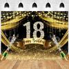 Sfondo Palloncini Glitter Oro Nero per Festa 18° Compleanno, Bar Mitzvah Perfetto per Donne, Uomini, Ragazzi e Ragazze Fotografia-Arazzo