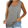 Fashion Women's Sexy Solid Color Sleeveless Button Self Cultivation Top