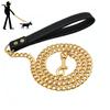 Gold Dog Leash Stainless Steel Pet Weld Chain Strong Metal Dog Lead Chain for Small Medium Large Dog Bichon Frise Dobermann