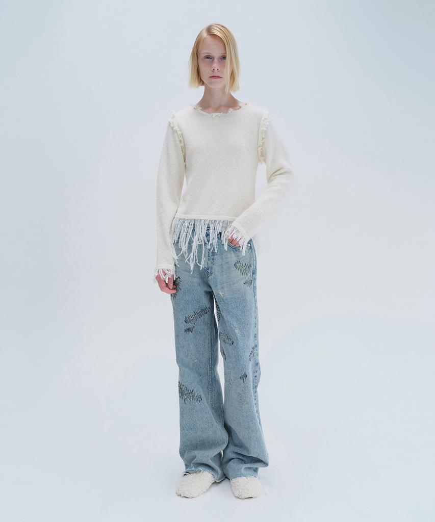 Daiaegeuneol Fringe Damage Knit (Ivory)