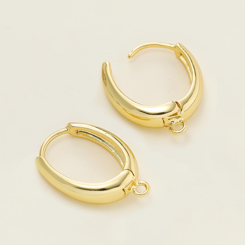 2pcs/lot 6 Styles 18K Gold Color Plated Metal Copper Earring Hook Clasps With Zircon For Earrings Jewelry Making Accessories