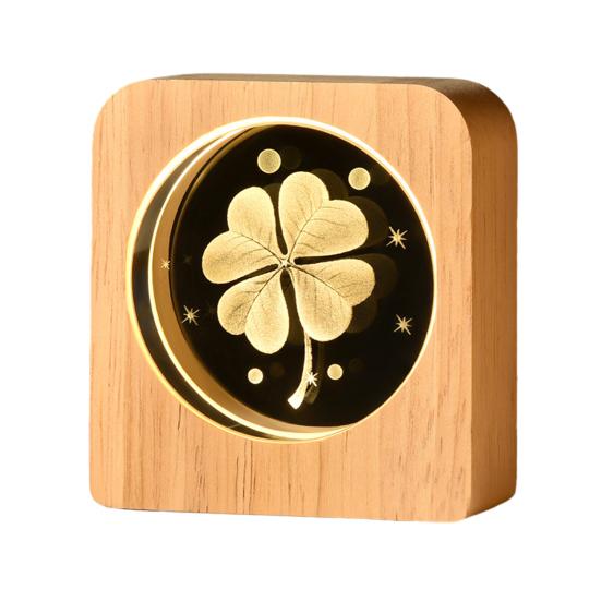 Custom 3D Photo Faux Crystal Night Light Personalized Engraved Picture Clear Ball with LED Light And Wood Base Memorial Gift for Birthday Anniversary