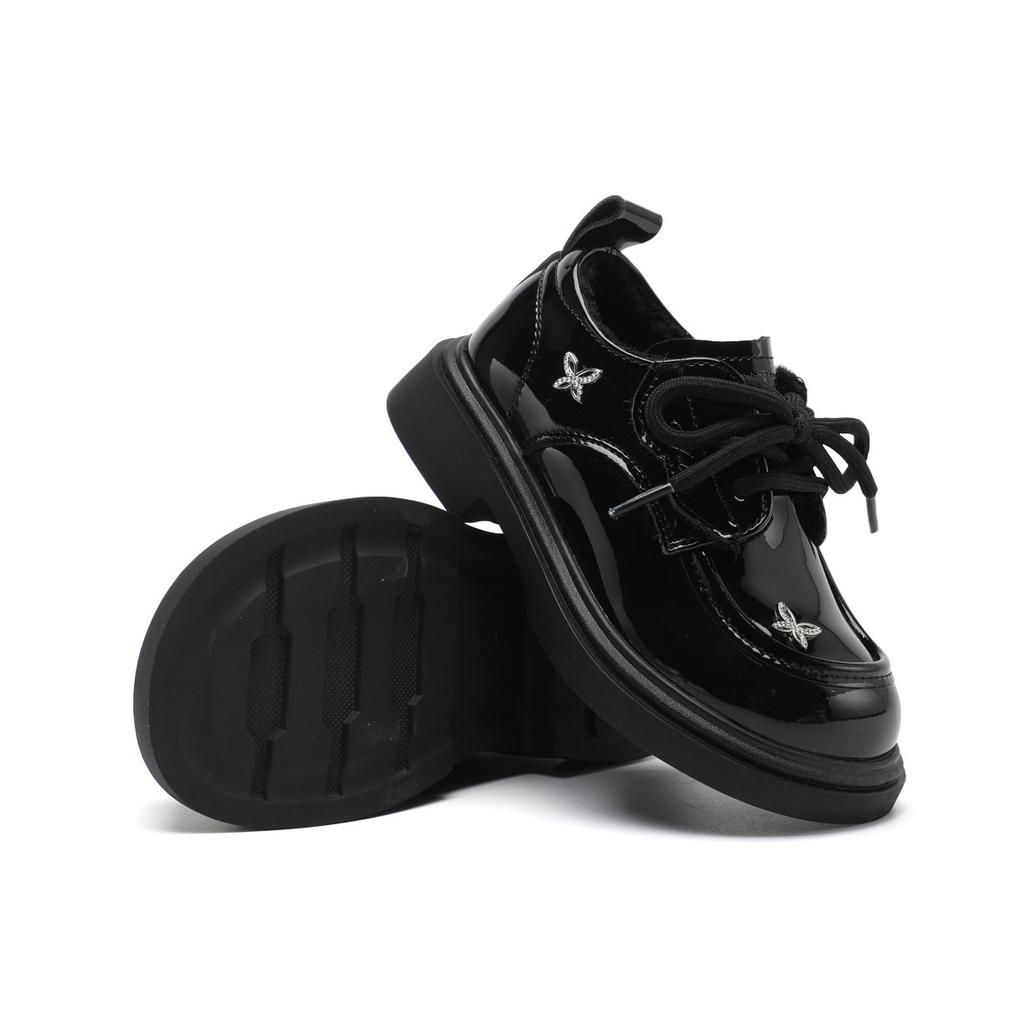Fashionable and versatile plush warm leather shoes for girls, middle-aged and young children