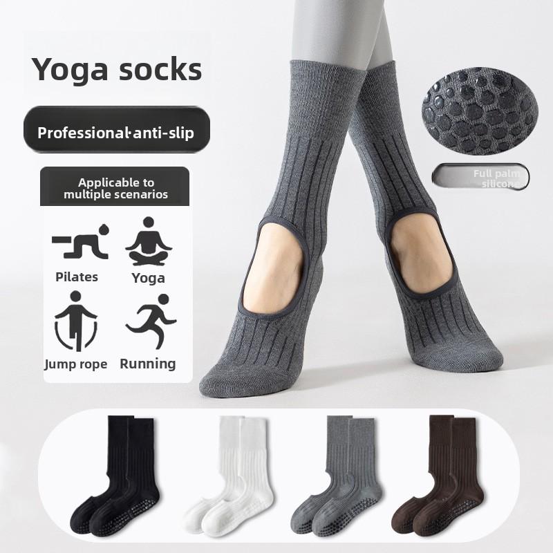 Yoga Socks - Children's Style - Ballet Style Long Tube Pilates Anti-slip Floor Socks - Backless Sock Cover