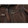 Chinese Size Vintage Red Browm Genuine Leather Jacket Light Coated First Layer Cowhide  Men Leather Jacket Fall and Winter