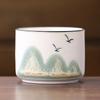 Ceramic Tea Cup Hand-painted Mountain Sharing Cup Chinese Style Kung Fu Tea Cup Travel Tea Bowl Office Home Tea Set Holiday Gift