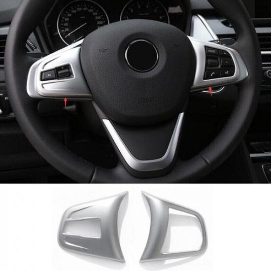 2015-19 Matte Silver For BMW 2 Series Touring Steering Wheel Button Frame Cover