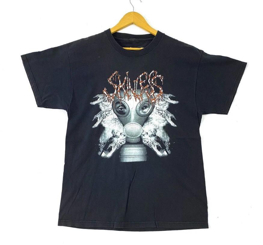 Vtg Skinless Music Band Gift For Fans Black Shirt EG351 S