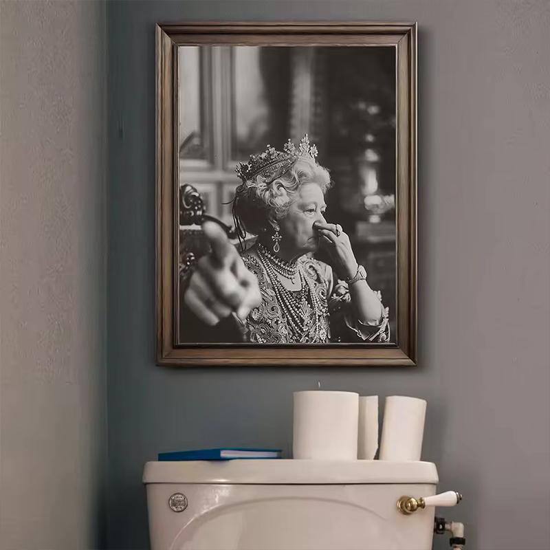 Vintage portrét královny, umělecké plakáty, tisk, toaleta, humor, zábavné nástěnné obrazy, retro plátno, dekorace, malba pro vtipný bar, koupelna