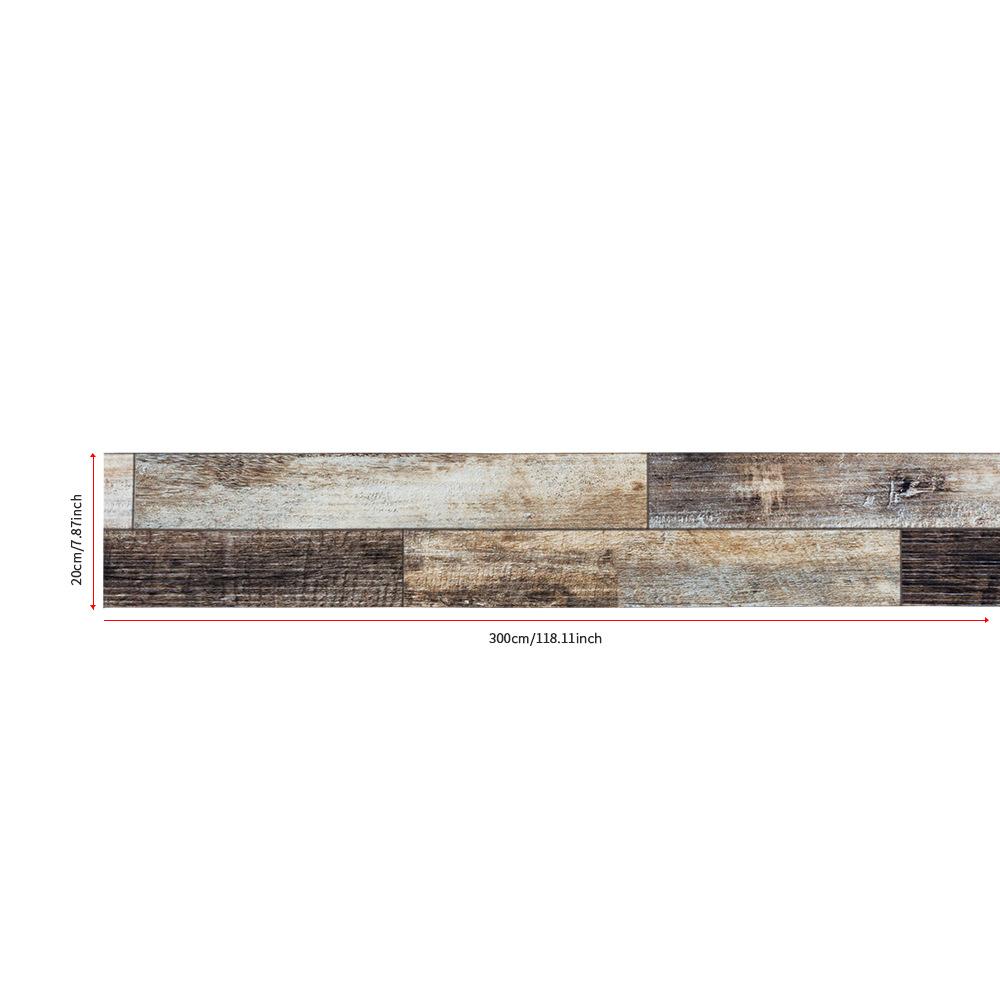 1roll 20x300cm Wood Grain Floor Stickers PVC Self-Adhesive Thickened Waterproof Wall Stickers, for Living Room Office Home Decor