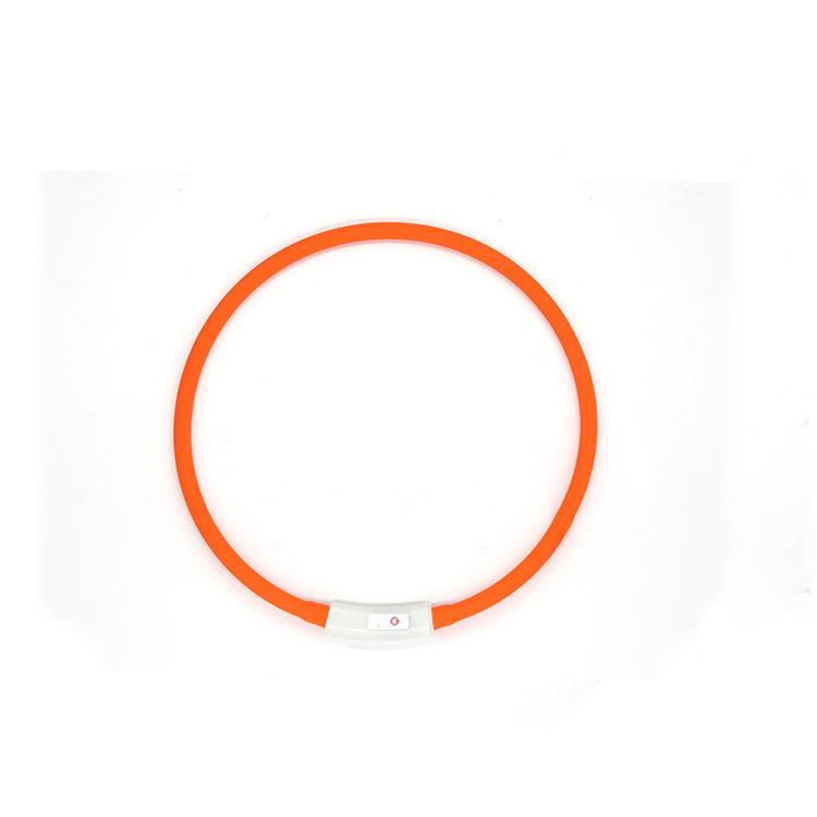 Seven-Color LED Silicone Dog Collar - Luminous Anti-Lost Nighttime Neck Strap 70cm Adjustable