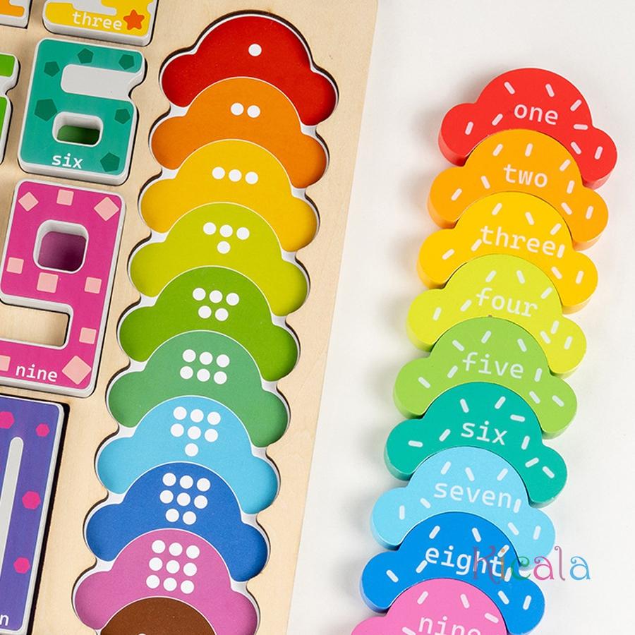 Pädagogische digitale Holzbausteine Kreative Puzzles Stapelspielzeug Farben Zahlen Erkennen Montessori Geschenk