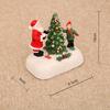 Christmas Resin Village Scene Decoration with LED Light for Tabletop Featuring Snowman Santa Tree Festive Display