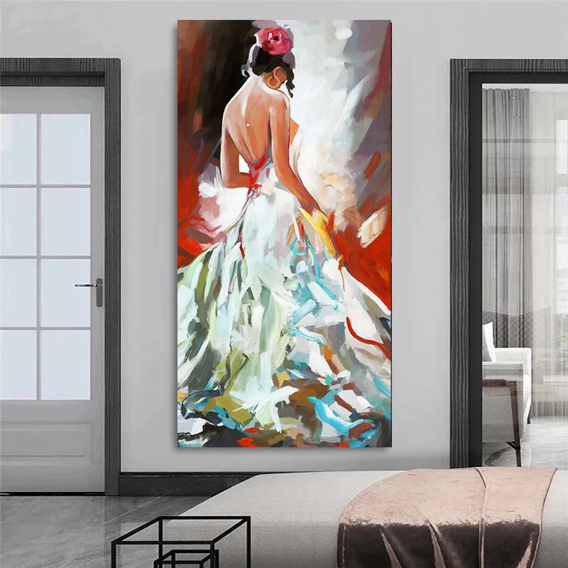 Abstract Art Canvas Painting, Beautiful Woman Oil Painting On Canvas Wall Art, Wall Painting for Bathroom Bedroom Office Living Room Home Decor