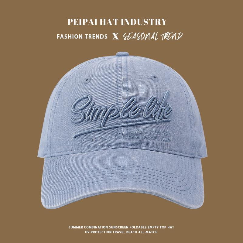 

Spring and summer show a small face retro washed cotton soft top versatile street baseball cap male trend One size fits all