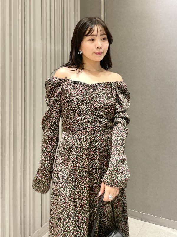 Crepe Satin Print Dress FWFO251074MIX0