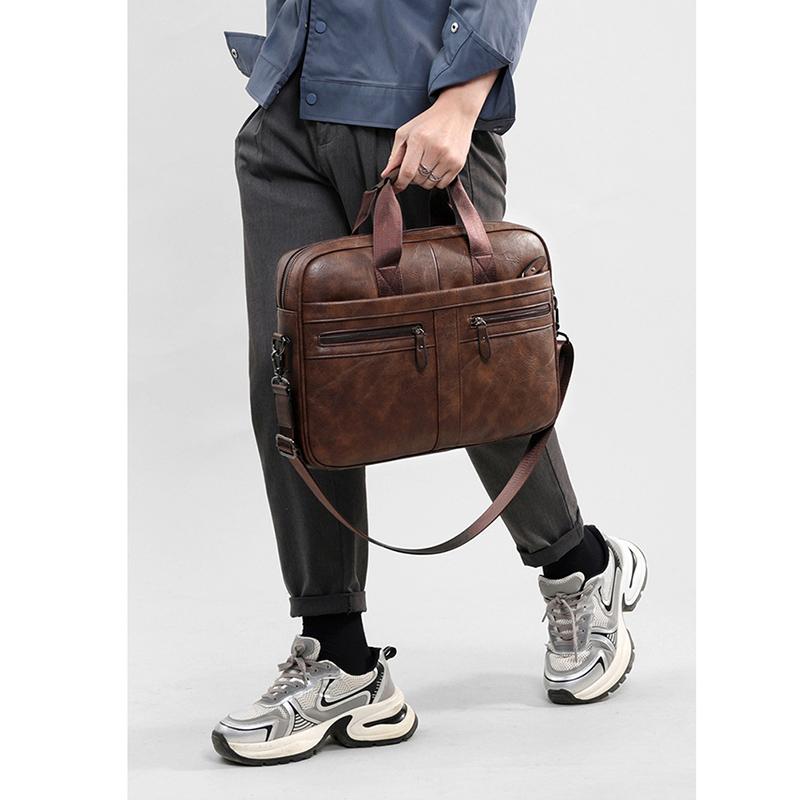 Men's New Business Laptop Bag Fashion Men's One-shoulder Messenger Briefcase Large-capacity Retro Shoulder Bag