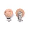5Pcs 30mm Beech Pacifier Clip Wooden Animal Letter Pattern Pacifier Metal Clips Holder Pacifier Wooden Baby Teether Accessories