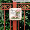 2D Flat, 1pc, Spring Decor, Elegant Tulip Sign, Vintage Aluminium Sign, Home Wall Art, Inspirational Floral Decor for Garden, Courtyard, Living Room