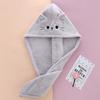 Cute Cat Microfiber Hair Towel Wrap Drying Towels Rapid Turban Funny Towel for Women Girls Curly Long Hair Bathroon Accessories
