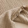 Coperta Morbida Traspirante in Mussola Waffle di Cotone 100% con Frange per Divano Letto Ufficio Viaggio