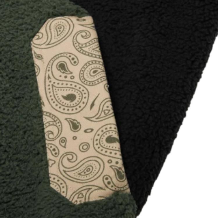 Puma Paisley Cashew Flower Spliced Pocket Faux Lambswool Fleece Collar Jacket Unisex Jacket Black White 534984-56