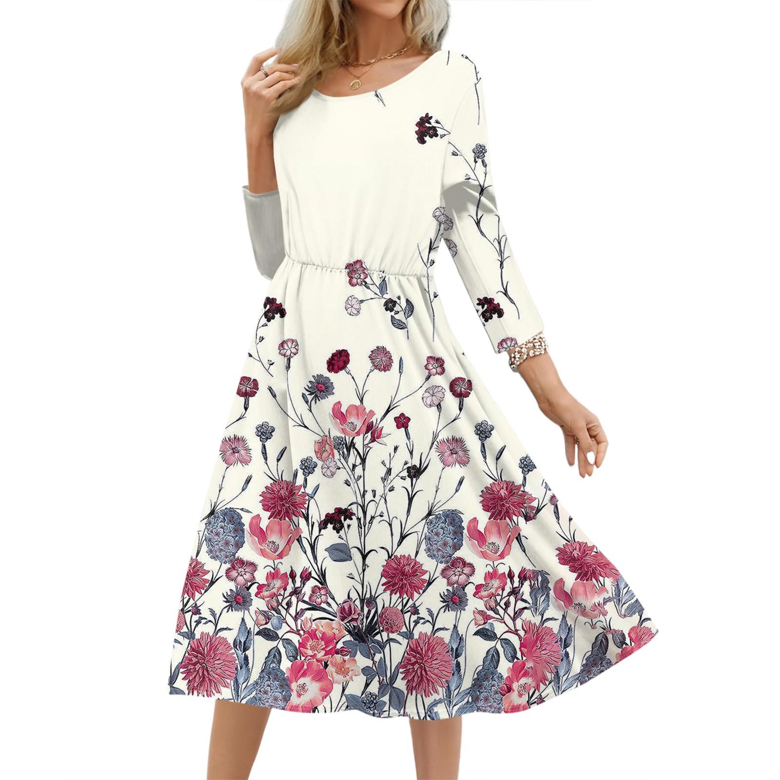 

Женское модное цветочное свободное платье XXL